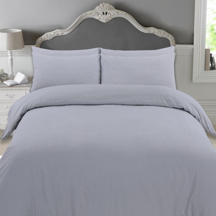 100% Brushed Cotton Complete Bed In A Bag Grey Duvet Set