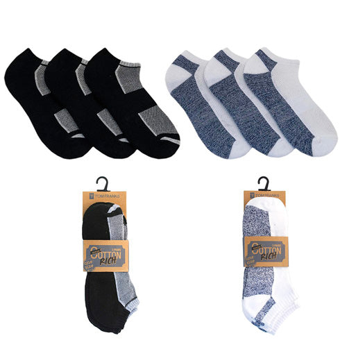 12 Pairs Cotton Rich Trainer Socks Size 6-11