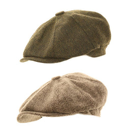 Mens 8 Panel Baker Boys Flat Caps