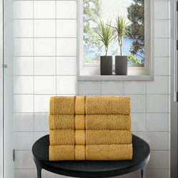 4 Pack Hand Towels Dickens Mustard Yellow