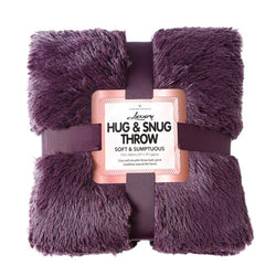 Hug And Snug Purple Bed Throw Double Size 120 x 150cm