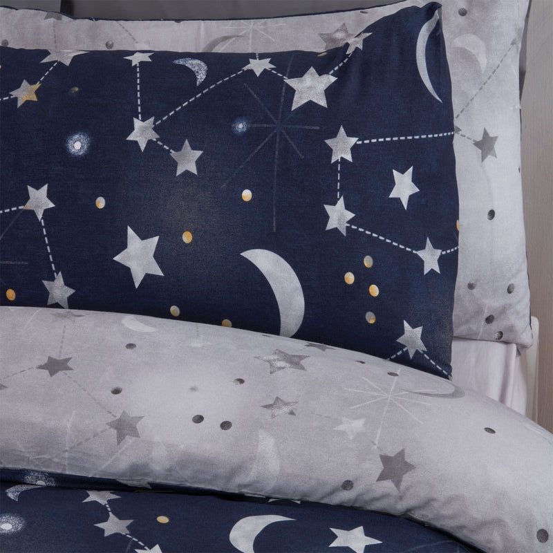 Children Night Sky Reversible Blue Duvet Set