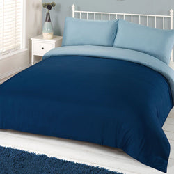 Brentfords Plain Dye Navy Blue Duvet Set