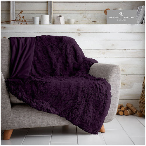 Hug And Snug Purple Bed Throw Double Size 120 x 150cm