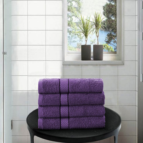 4 Pack Hand Towels Dickens Purple