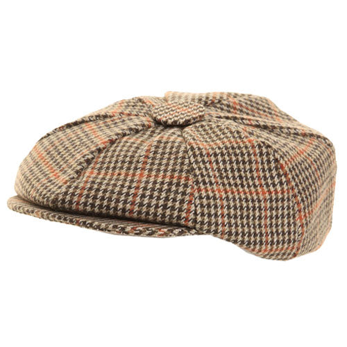 Mens 8 Panel Tweed Cap