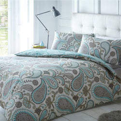 Paisley Teal Reversible Duvet Set