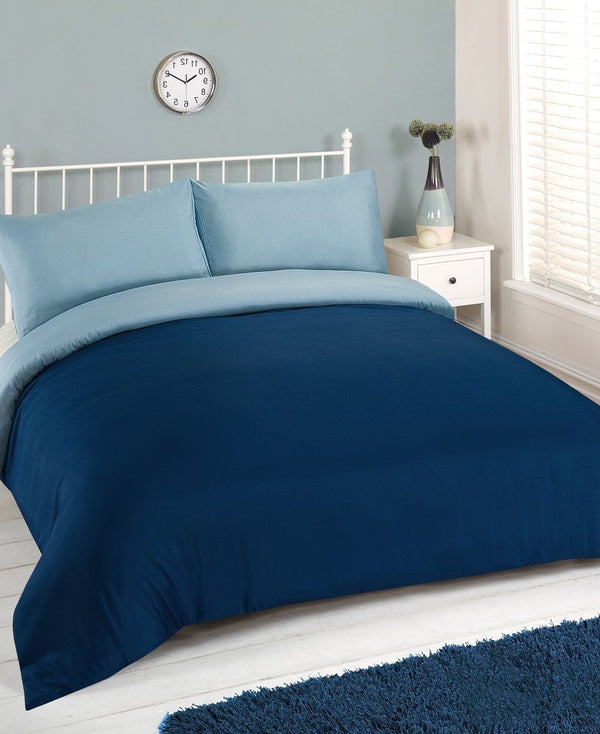 Brentfords Plain Dye Navy Blue Duvet Set