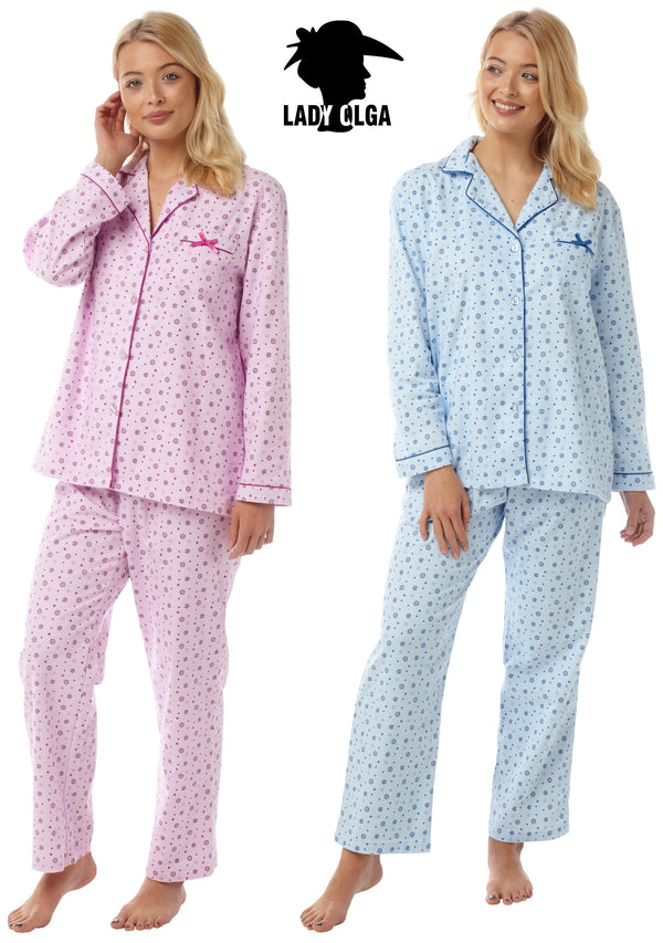 Holly 100% Brushed Cotton Wincyette Pyjamas by Lady Olga Size 8 - 26