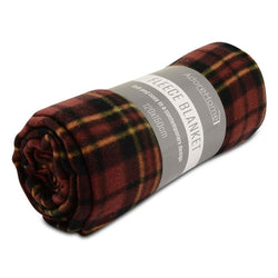 Fleece Blanket Chequered Burgundy Small