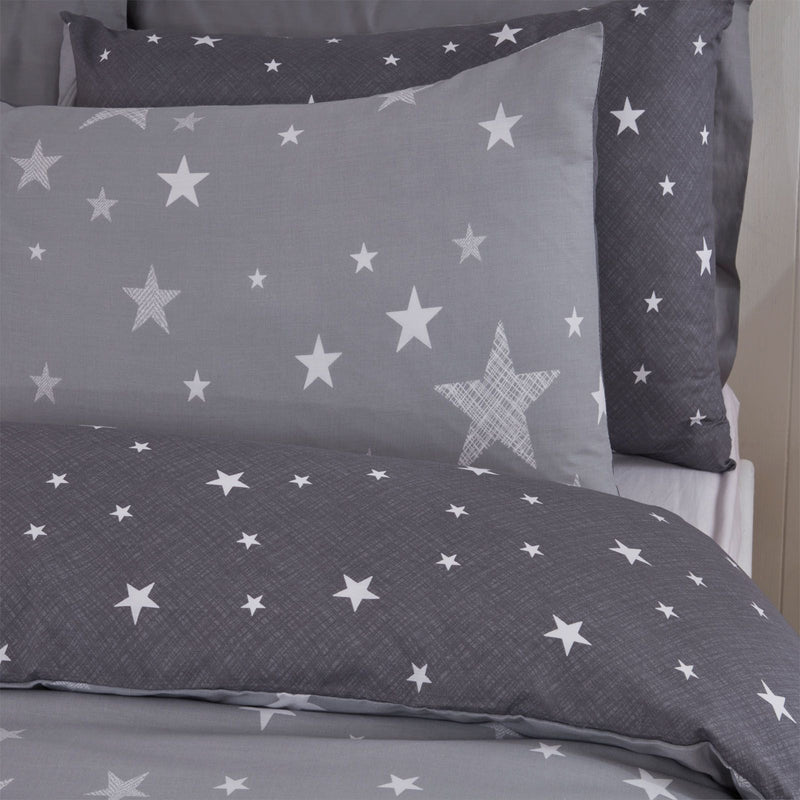 Children Stars Reversible Grey Duvet Set