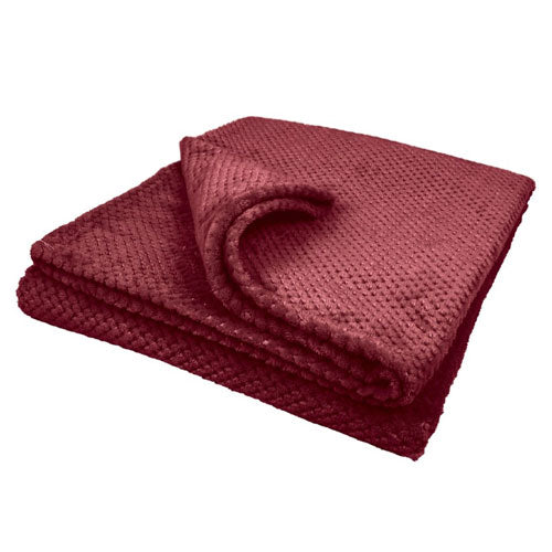 Bear & Panda Single Waffle Blanket Red