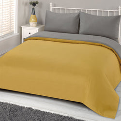 Brentfords Plain Dye Orche  Grey Yellow Duvet Set