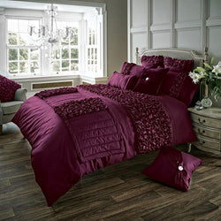 Luxury Verina Plush Velvet Aubergine Duvet Cover Set