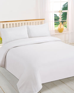 Brentfords Plain Dye White Duvet Set