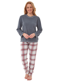 Ladies Checked Fleece Pyjamas by Hot Honi Size 10 - 20