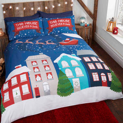 Christmas Glow In The Dark Mid Night At Christmas Duvet Cover Set