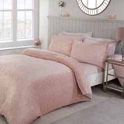 Glitter Foil Fleece Blush Pink Duvet Cover Set