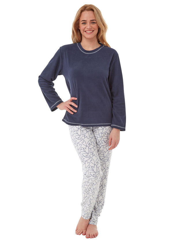 Ladies Heart Fleece Pyjamas by Hot Honi Size 10 - 20