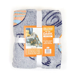 Space Print Glow In The Dark Blanket Throw Size 127 x 152cm