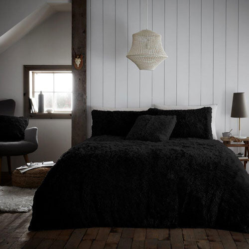 Luxury Hug & Snug Black Duvet Cover Set