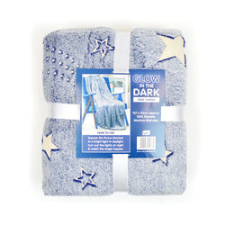 Starry Night Print Glow In The Dark Blanket Throw Size 127 x 152cm